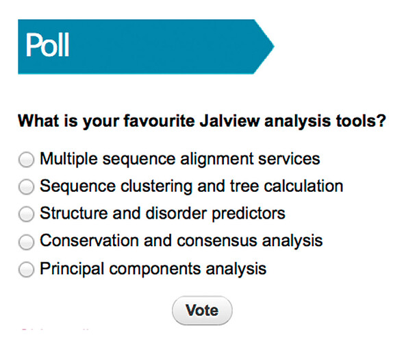 Screenshot of poll