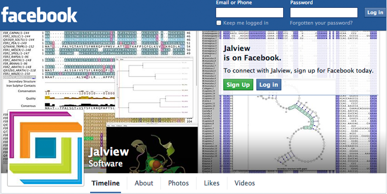 Screenshot of Jalview Facebook page
