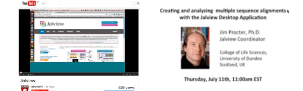 Screenshot of Jalview Youtube